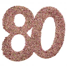 Glitterkonfetti 80 År Rosaguld