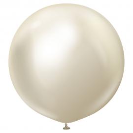 Gyldne Gigantiske Chrome Latexballoner White Gold 2-pak