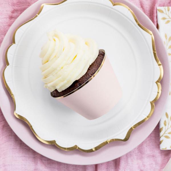 Cupcake Wrappers Guldkant Pink