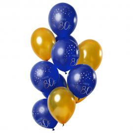 Happy 80th Balloner Mørkeblå & Guld