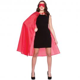 Superhelt Cape og Maske Rød
