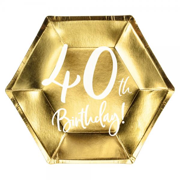 40th Birthday Tallerkener Sm Guld