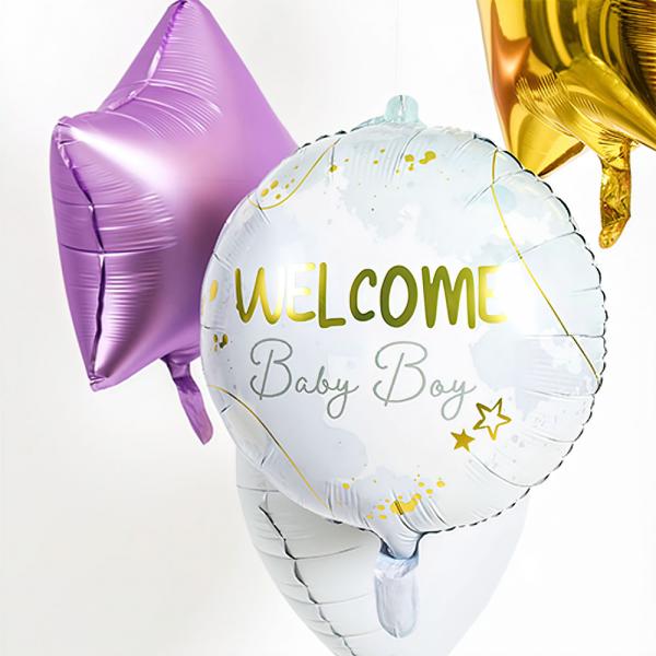 Folieballon Welcome Baby Boy
