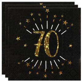 Servietter 70 År Birthday Party Guld