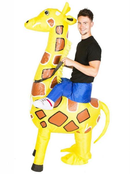 Oppustelig Ridende Girafkostume