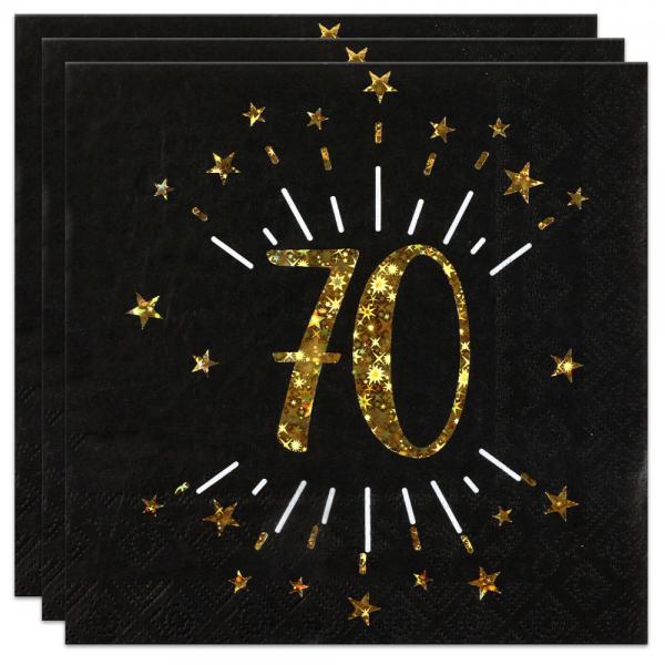 Servietter 70 r Birthday Party Guld