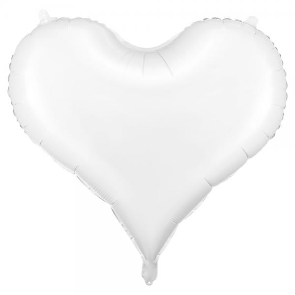 Stor Hjerteformet Ballon Hvid