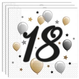 Milestone Happy Birthday 18 Års Servietter