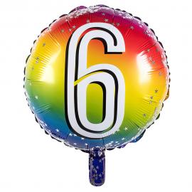 Folieballon Regnbue 6 år
