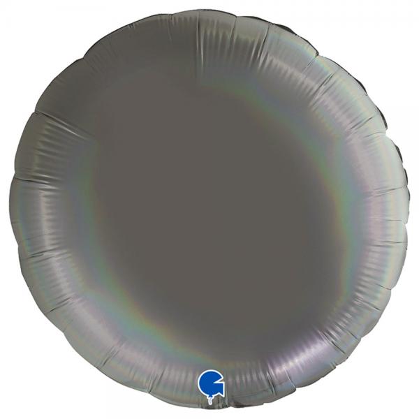 Stor Rund Folieballon Platinum Gr