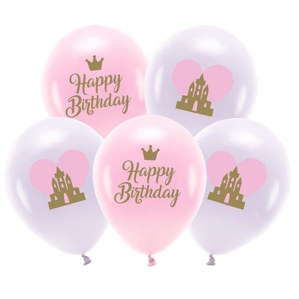 Latexballoner Happy Birthday Prinsessen 33 cm