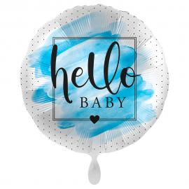 Hello Baby Ballon Welcome Baby Blue