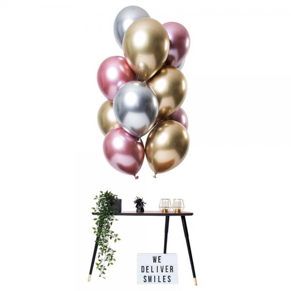 Chrome Mirror Balloner Guld/Slv/Pink