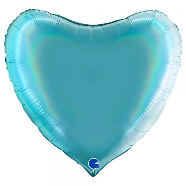 Stor Hjerteballon Holografisk Platinum Tenerife Sea