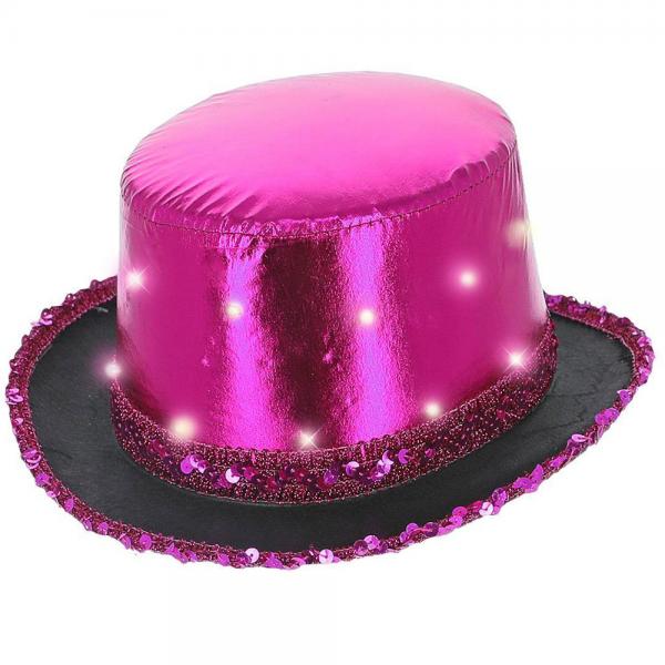 LED Hj Hat Metallisk Hot Pink