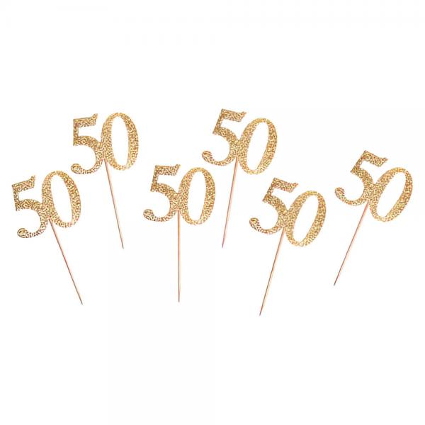 Sparkling Partypicks 50 r Guld