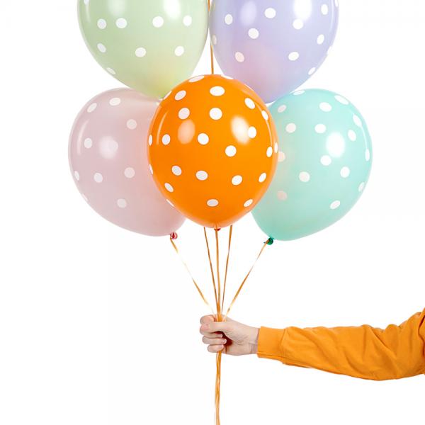 Prikkede Latexballoner Pastel Mix 50-pak