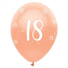 18-Års Balloner Pearlised Rosaguld