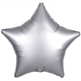 Folieballon Stjerne Platinium Sølv Satinluxe