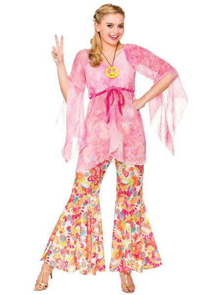 Pink Groovy Hippie Kostume