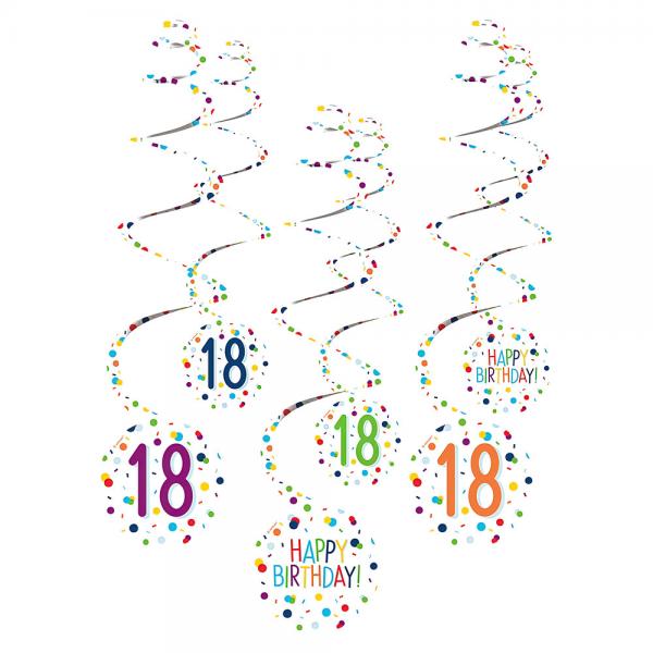 Hngende Swirls 18 r Confetti Birthday