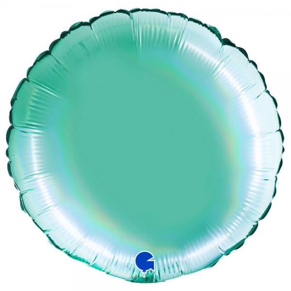 Rund Folieballon Holografisk Platinum Tiffany