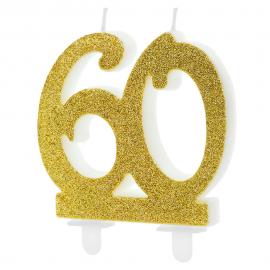 Kagelys Glitter Guld 60 år