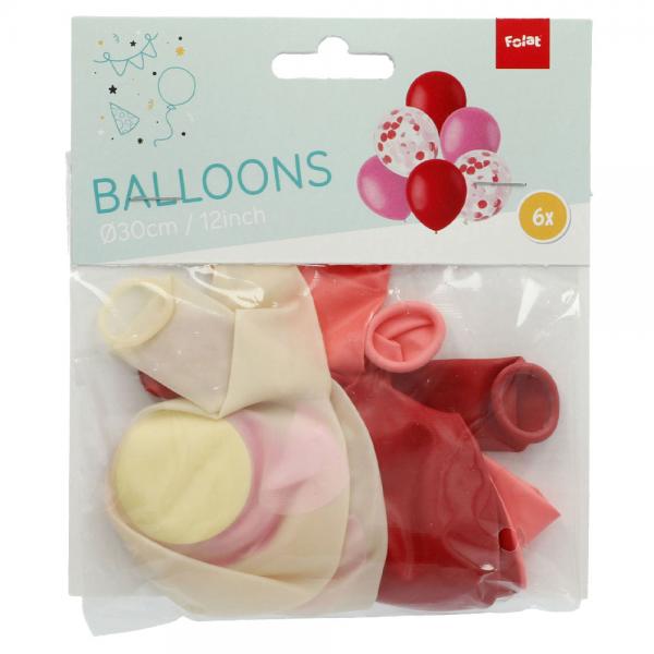 Ballonmix Konfetti Rd & Pink