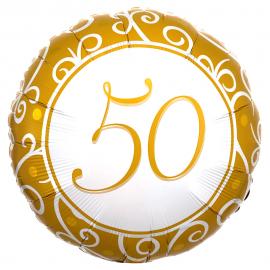 50-års Folieballon Guld