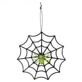Glitrende Spindelvæv med Edderkop