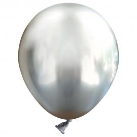 Miniballoner Chrome Sølv 100-pak