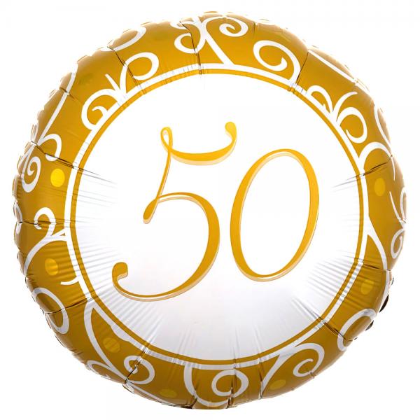 50-rs Folieballon Guld
