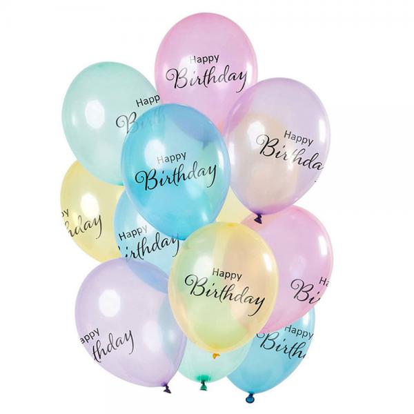 Happy Birthday Transparent Balloner Mix