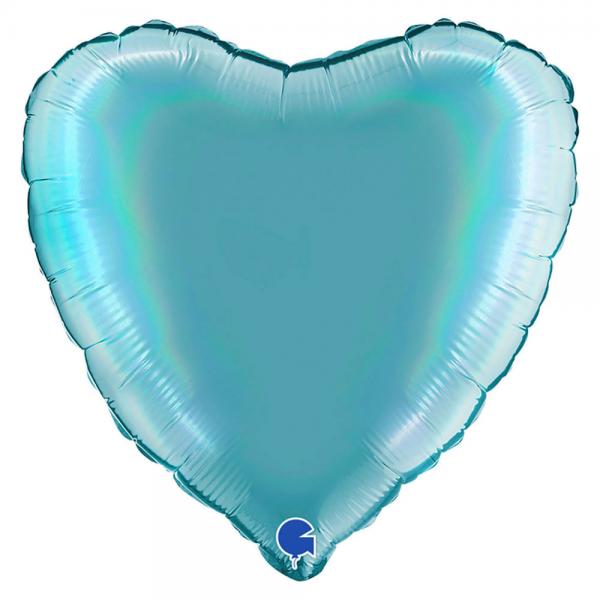 Hjerteballon Holografisk Platinum Tenerife Sea