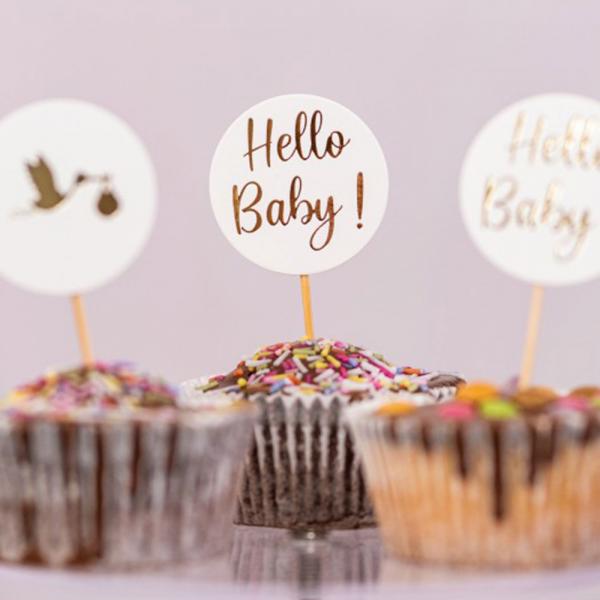 Cake Topper Hello Baby 6-pak