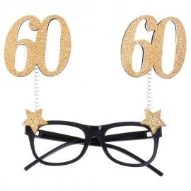 60 År Briller Glitter Guld