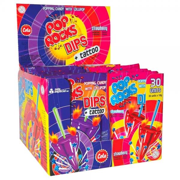 Pop Rocks Dips Poppende Slik Cola/Jordbr