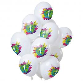 Color Splash 1-års Balloner Latex