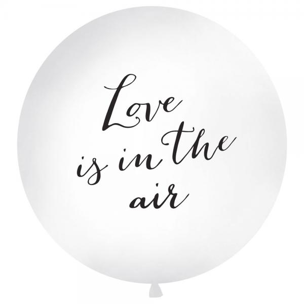 Love Is In The Air Kmpestor Ballon Hvid og Sort