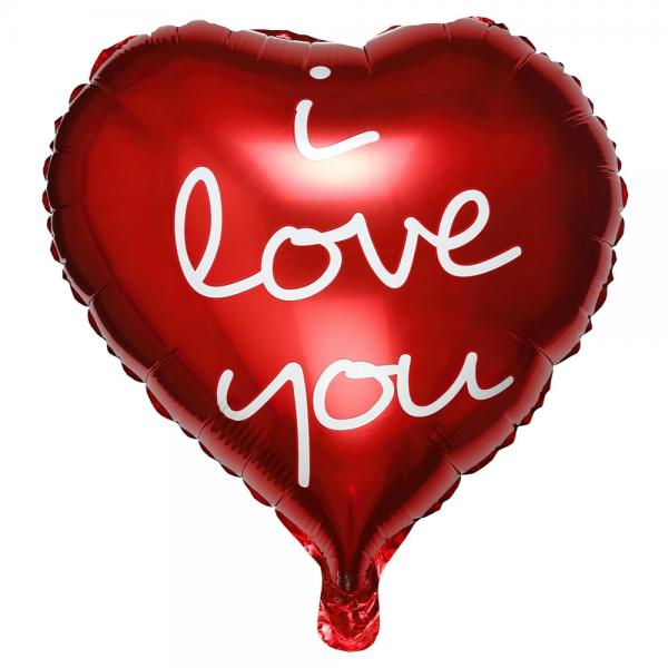 Folieballon Hjerte I Love You Rd