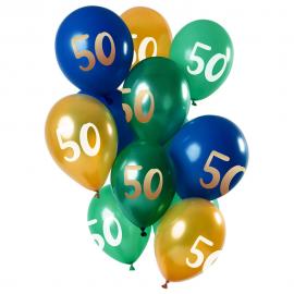 50-års Balloner Golden Emerald