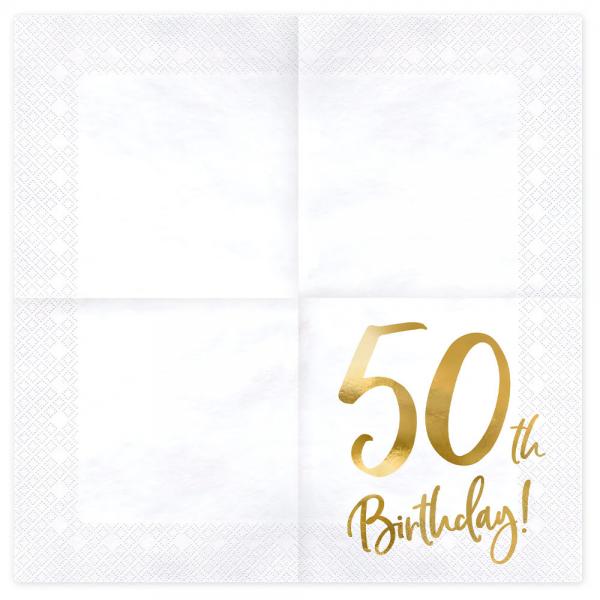 50th Birthday Servietter Guld
