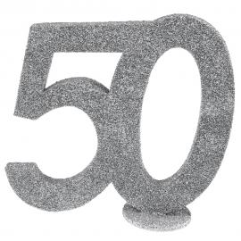 Glitrende 50 År Dekoration Sølv