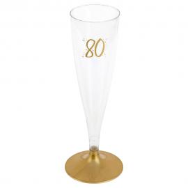 80-års Champagneglas Genanvendeligt Guld