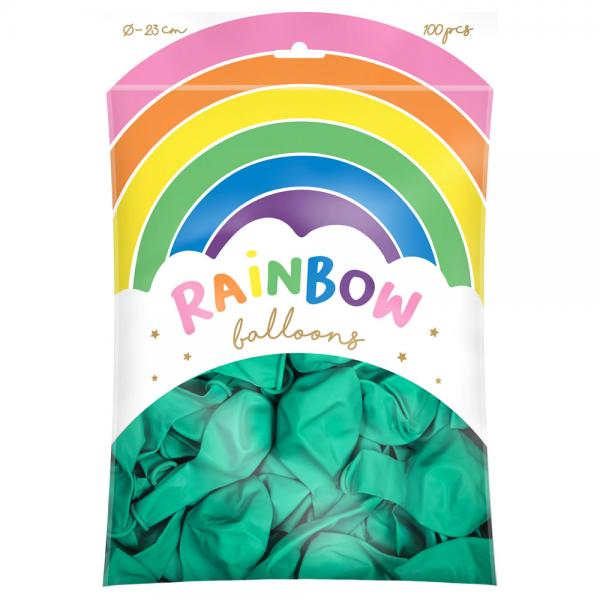 Rainbow Latexballoner Mintgrnne 100-pak