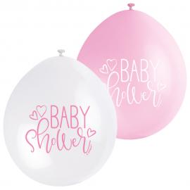 Baby Shower Balloner Pink og Hvid