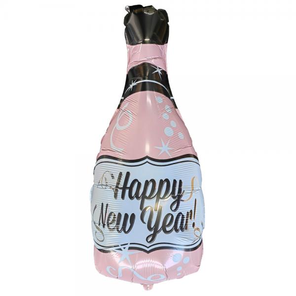 Happy New Year Folieballon Champagneflaske