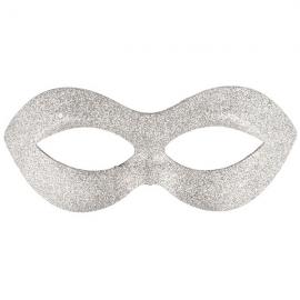 Sølv Øjenmaske med Glitter