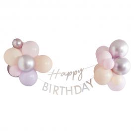Happy Birthday Ballonguirlande Pastel