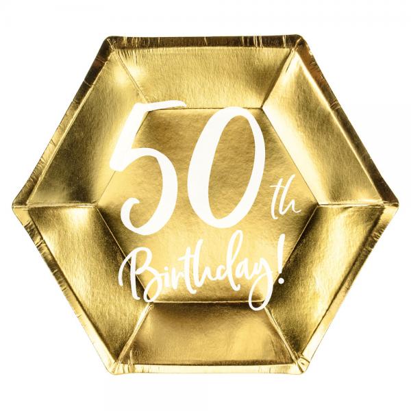 50th Birthday Tallerkener Sm Guld